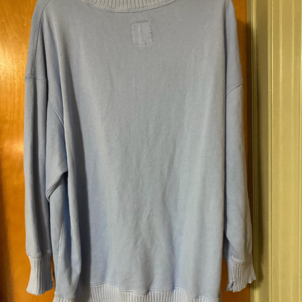 NWT Aerie Oversized Pull Over Pullover V Neck Sweater Medium 100% Cotton - Picture 4 of 8